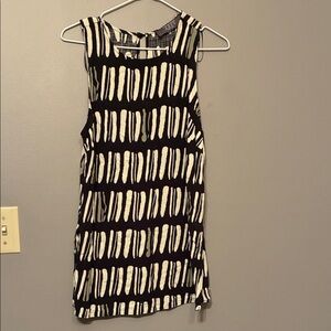 Primark Monochrome Abstract Sleeveless Tunic Top with Side Slits